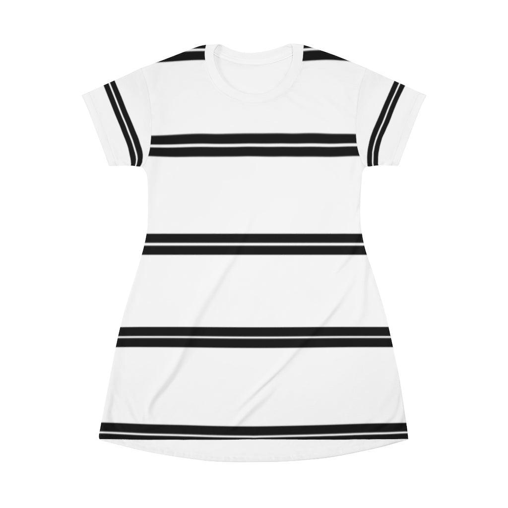 White BWH Stripes T-shirt Dress