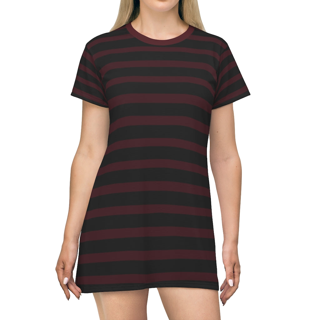 Chocolate Brown BLH Stripes T-shirt Dress
