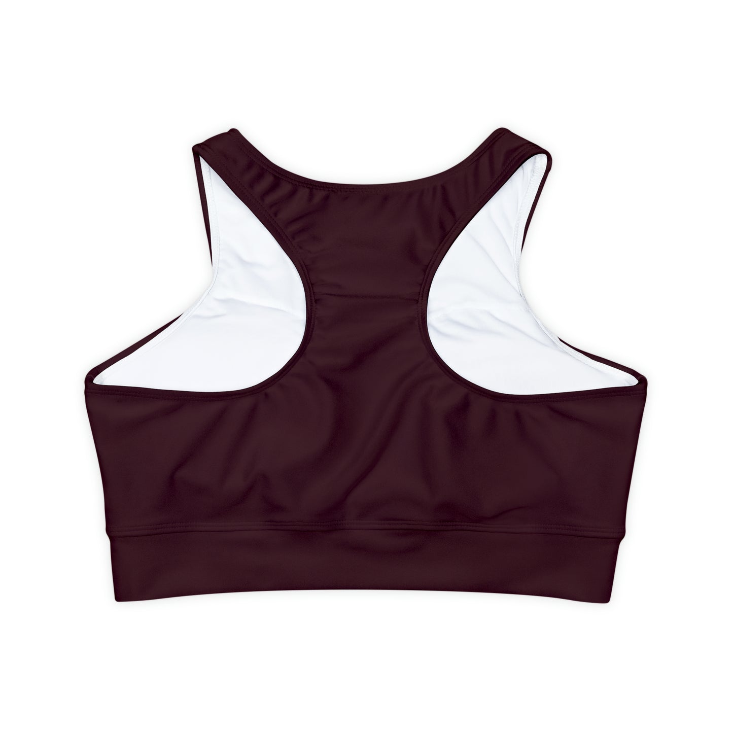 Chocolate Brown Fully Lined, Padded Sports Bra