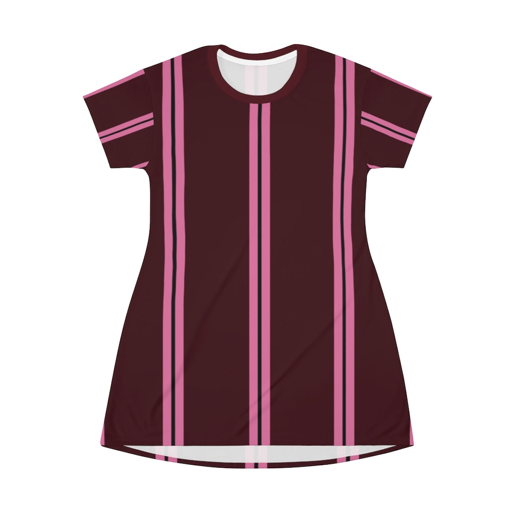 Chocolate Brown SHP Stripes T-shirt Dress
