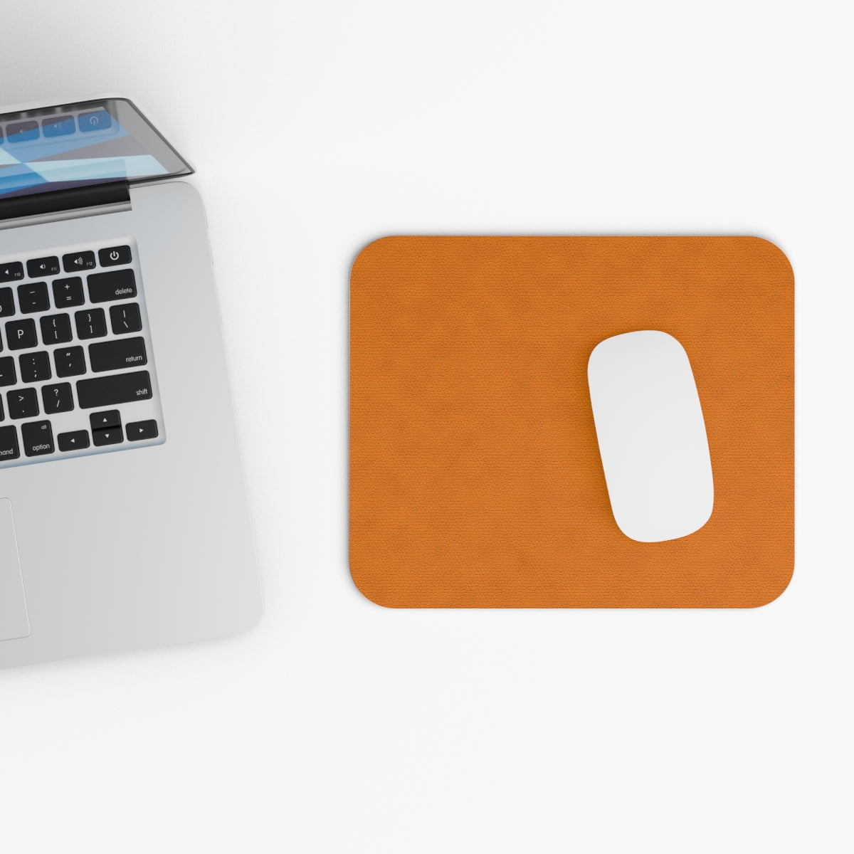 Orange Leather Print Rectangle Mouse Pad