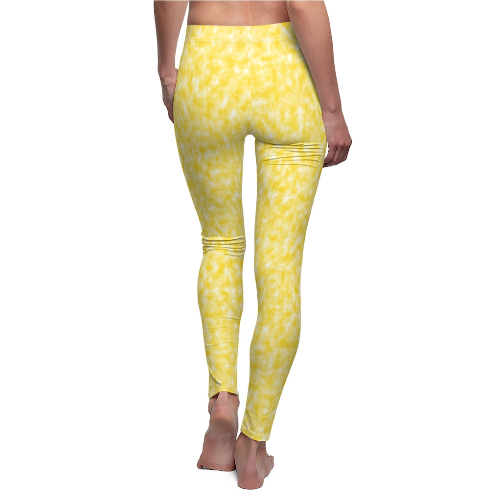 Gold and White Clouds Casual Leggings