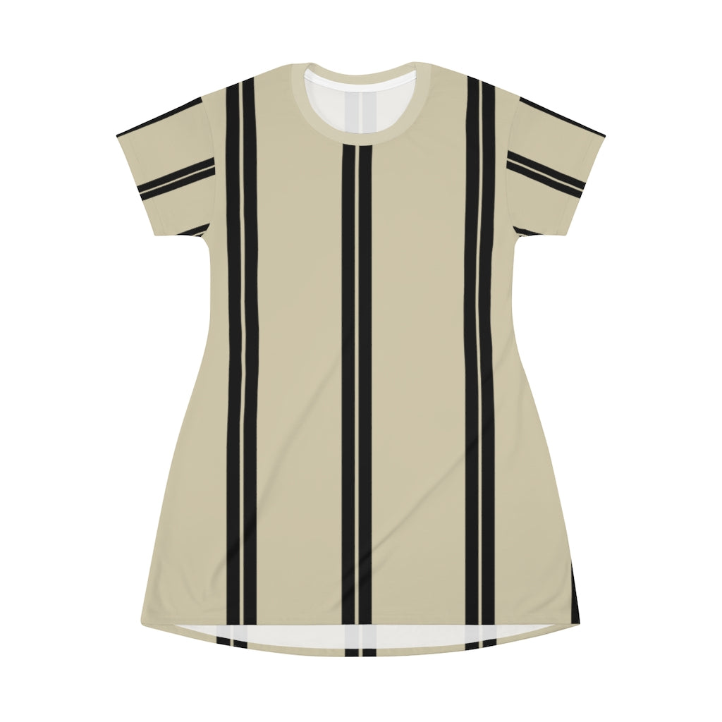 Solid Natural BL Stripes T-shirt Dress