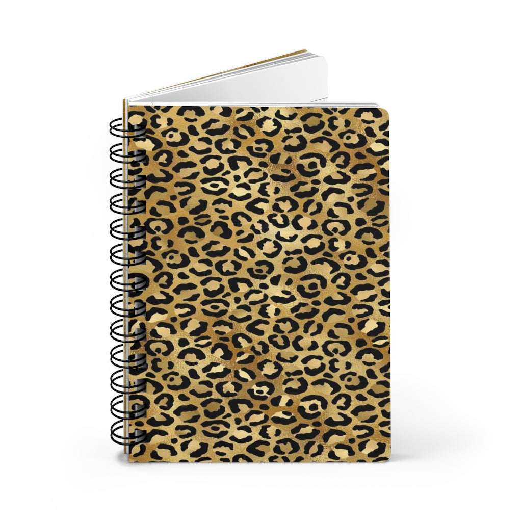 Gold Leopard Print Spiral Bound Journal
