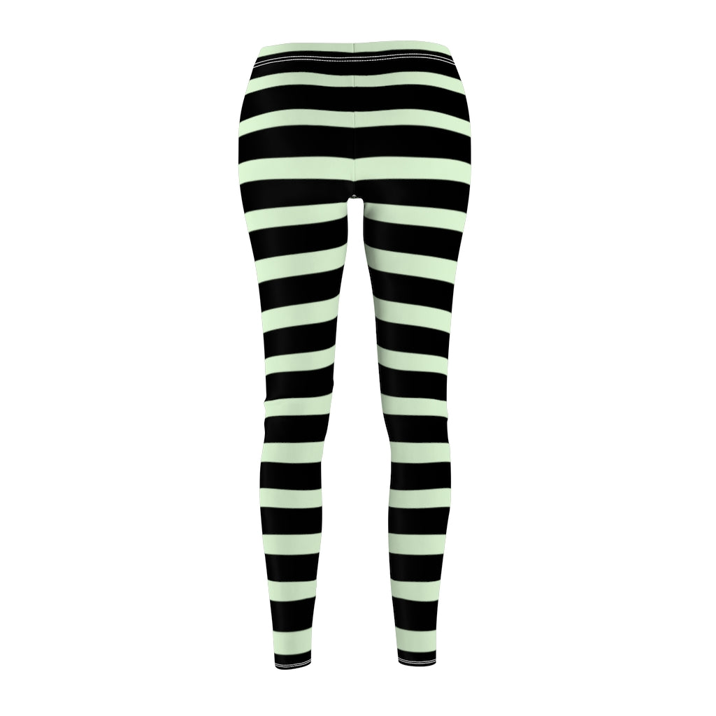 Pale Green BLH Stripes Casual Leggings