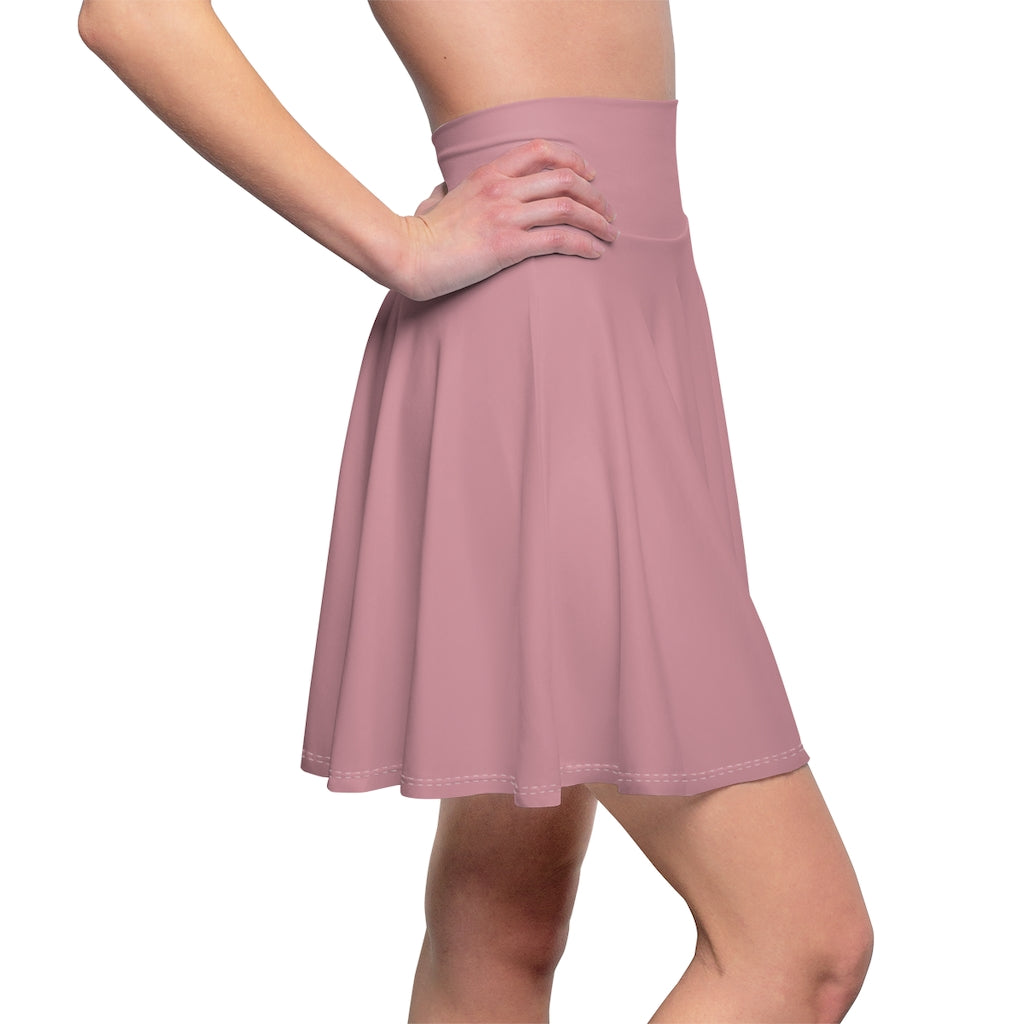 Solid Light Pink Skater Skirt