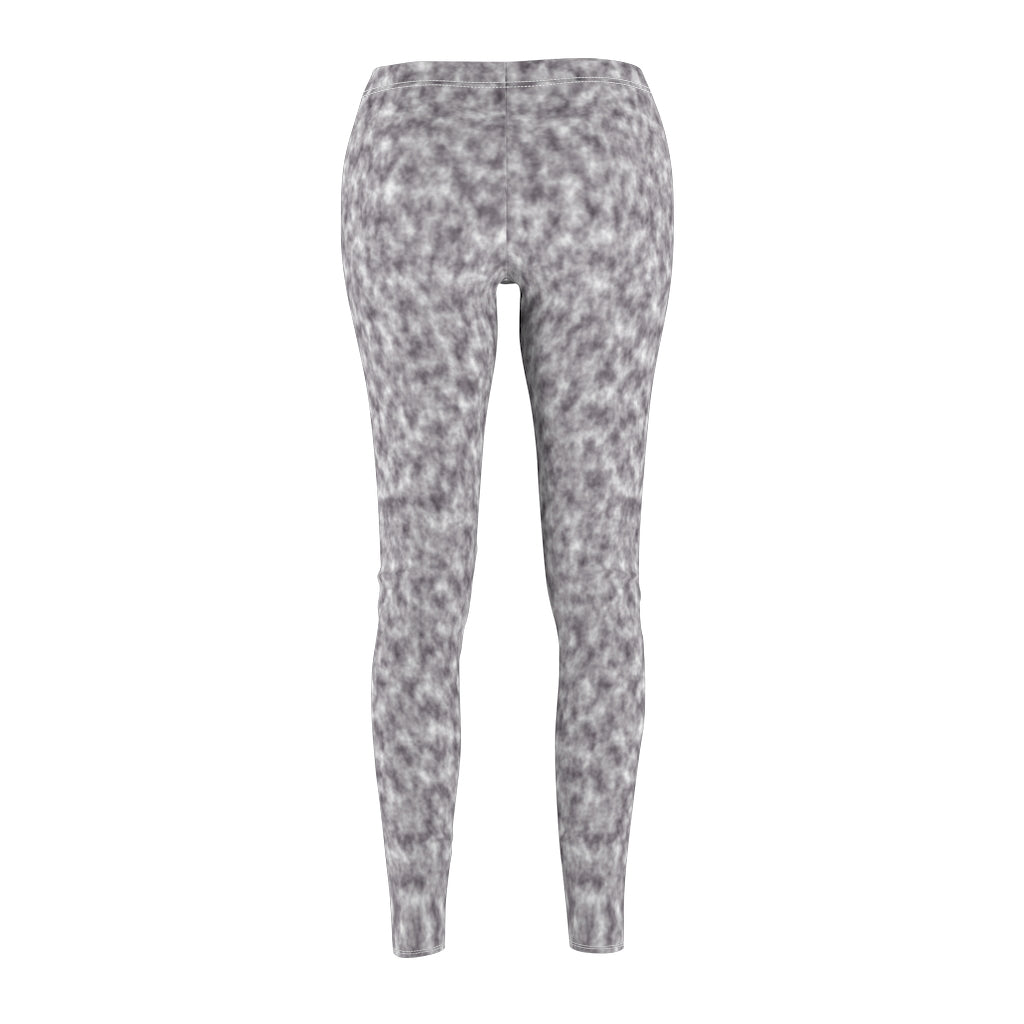 Gray and White Clouds Casual Leggings