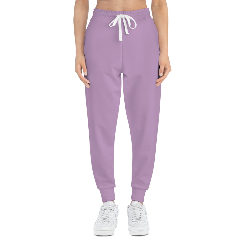 F21 Lilac Joggers with Model Front