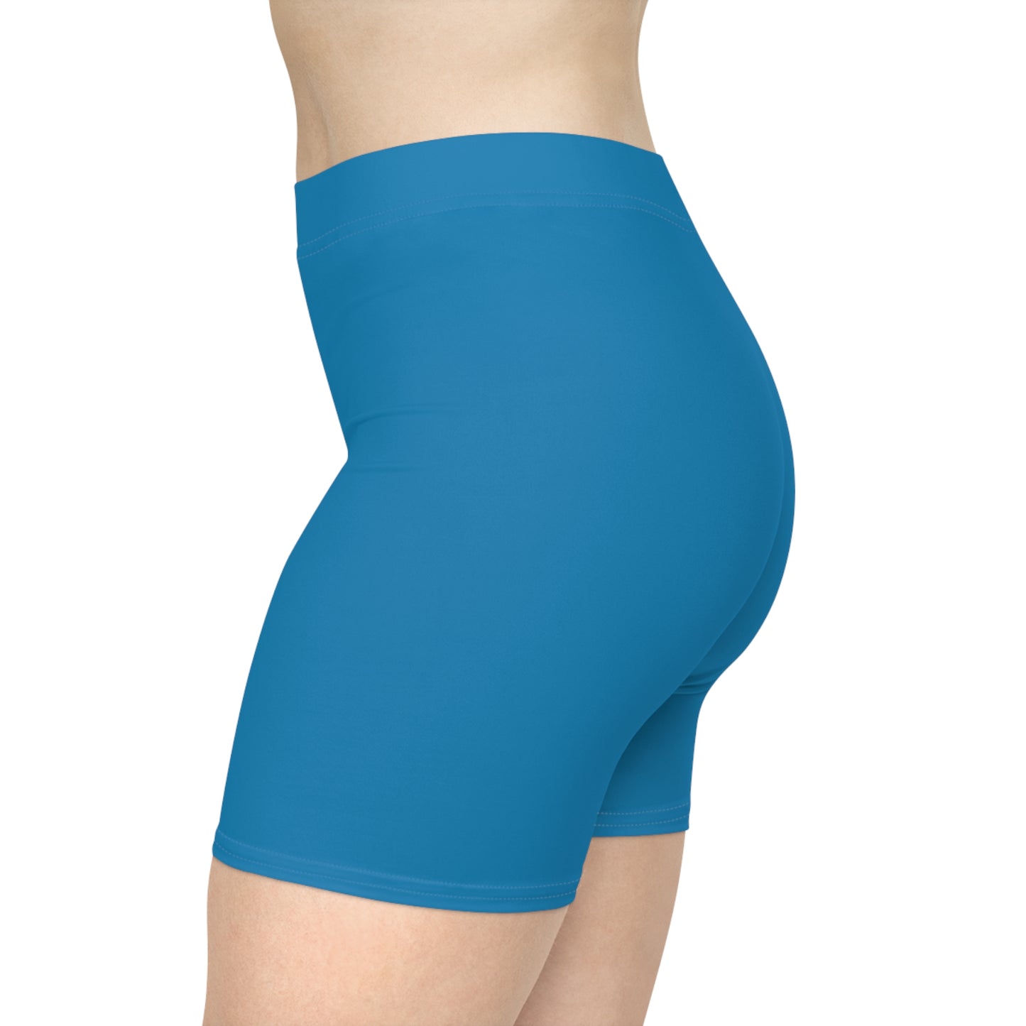 Solid Turquoise Women's Biker Shorts