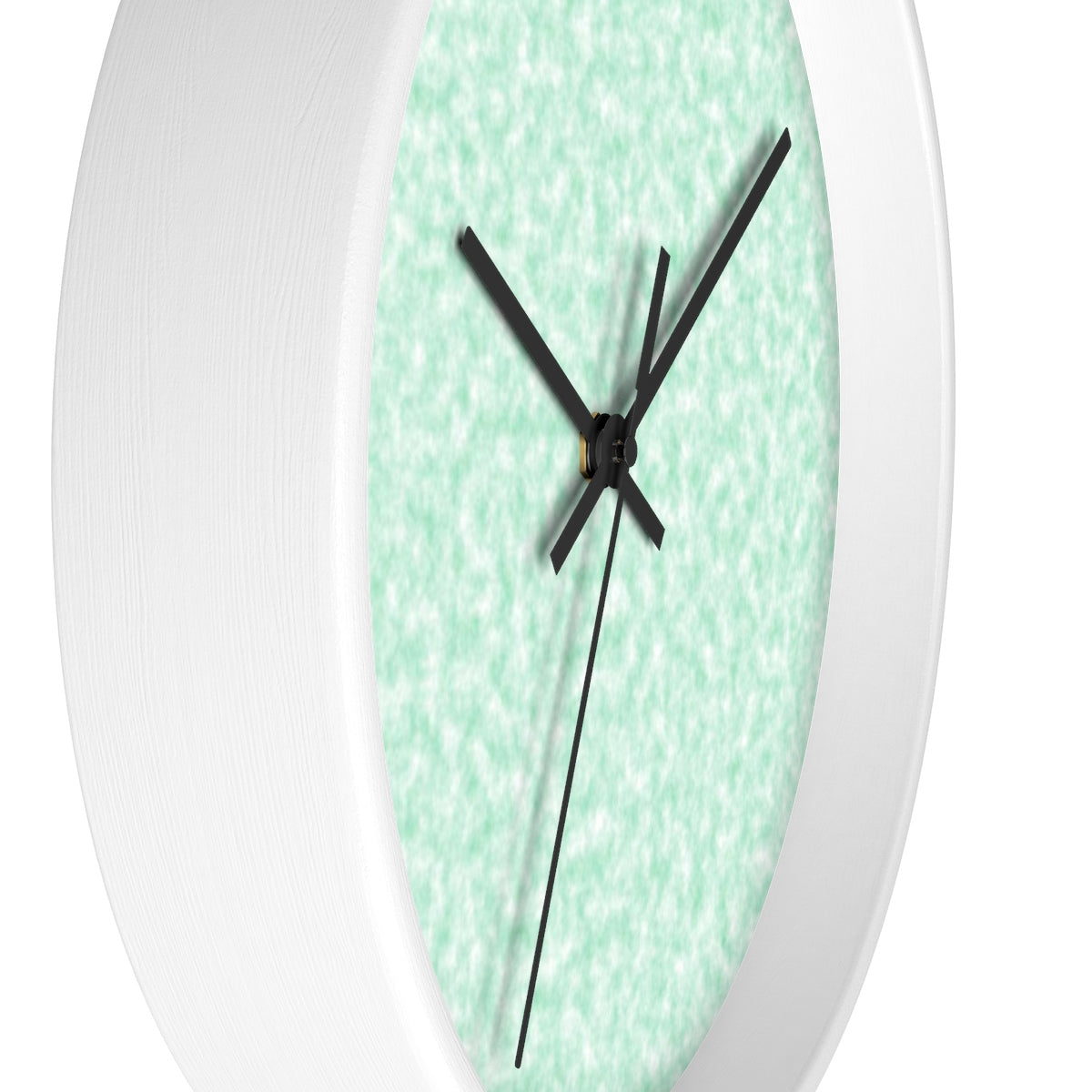 Seafoam Green and White Clouds Wall Clock
