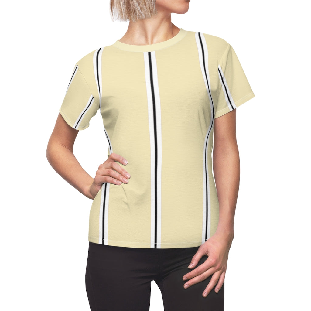 Lemon Meringue BW Stripes Women's Tee