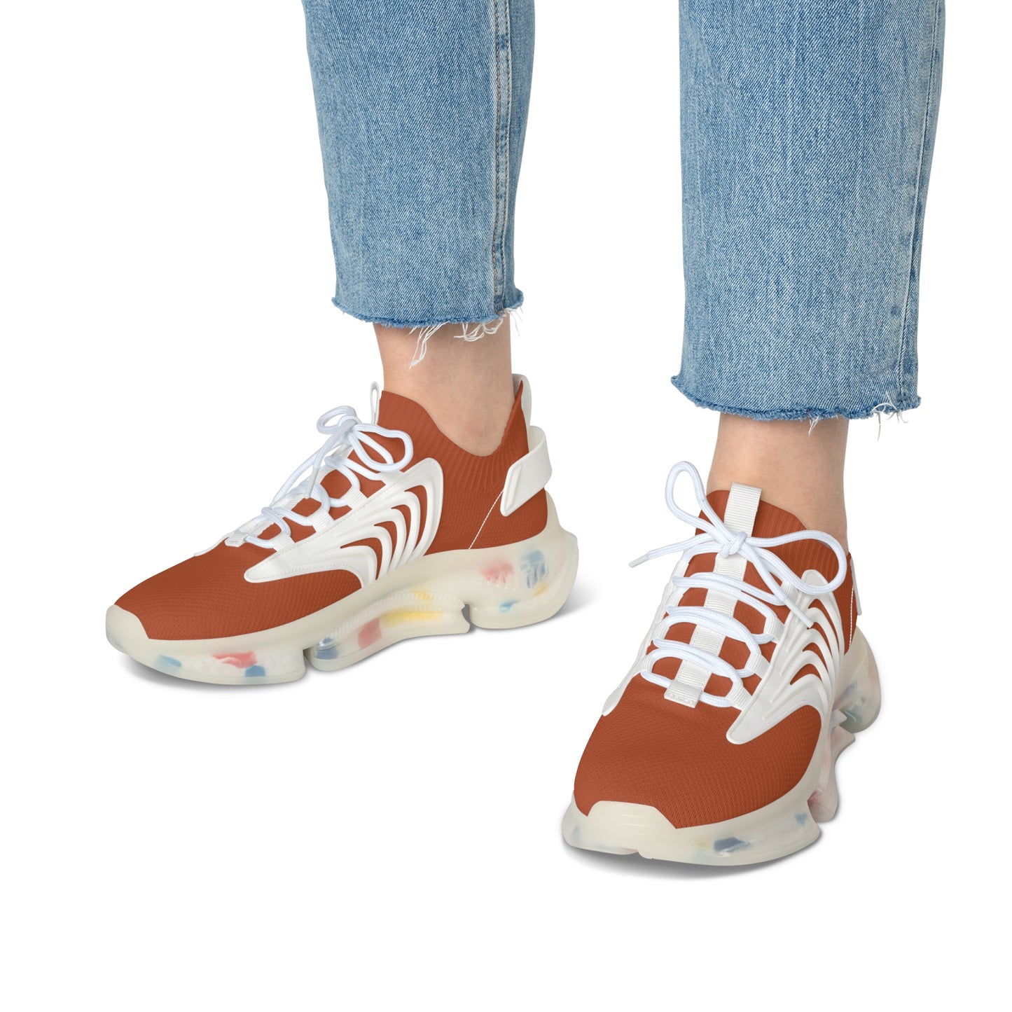 Autumn Orange Women's Mesh Sneakers