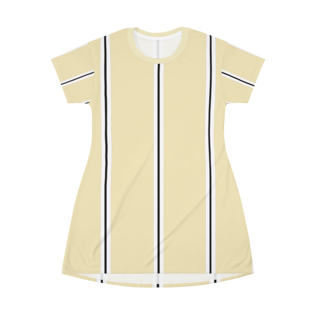Lemon Meringue BW Stripes T-shirt Dress