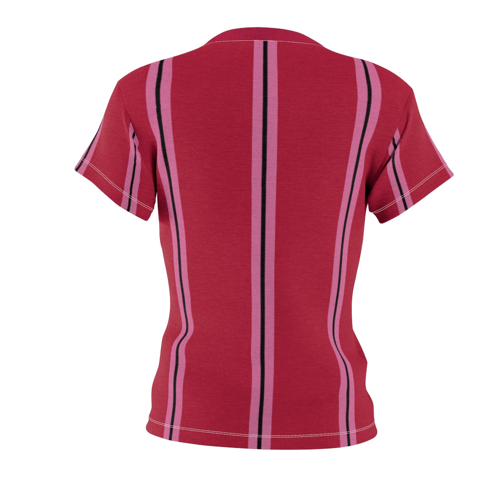 Solid Red SHP Stripes Women's Tee