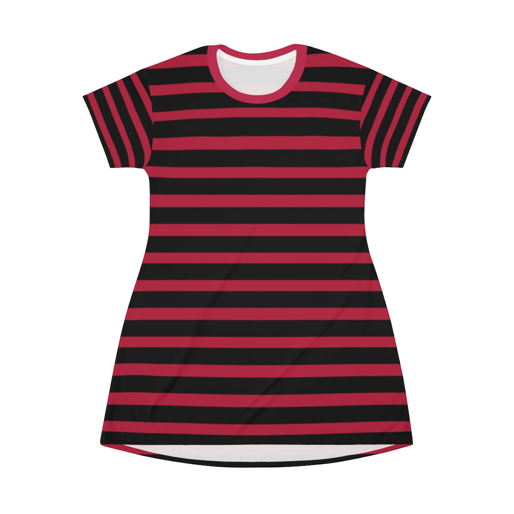 Solid Red BLH Stripes T-shirt Dress