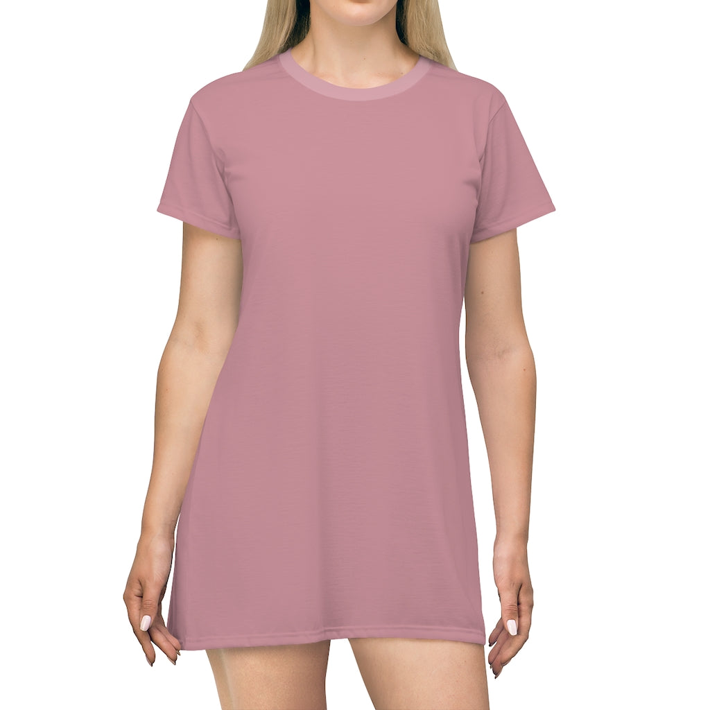 Solid Light Pink T-shirt Dress
