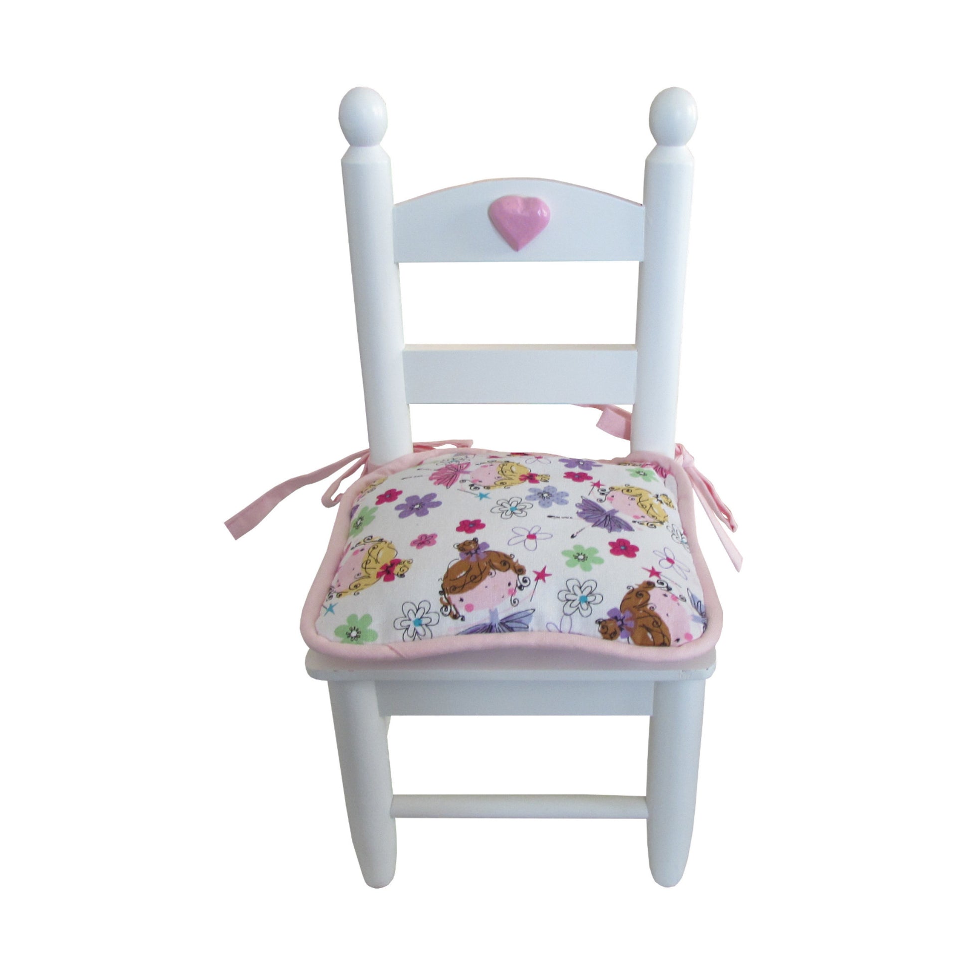 Ballerina and Flowers Print Doll Chair Cushion for 18-inch dolls