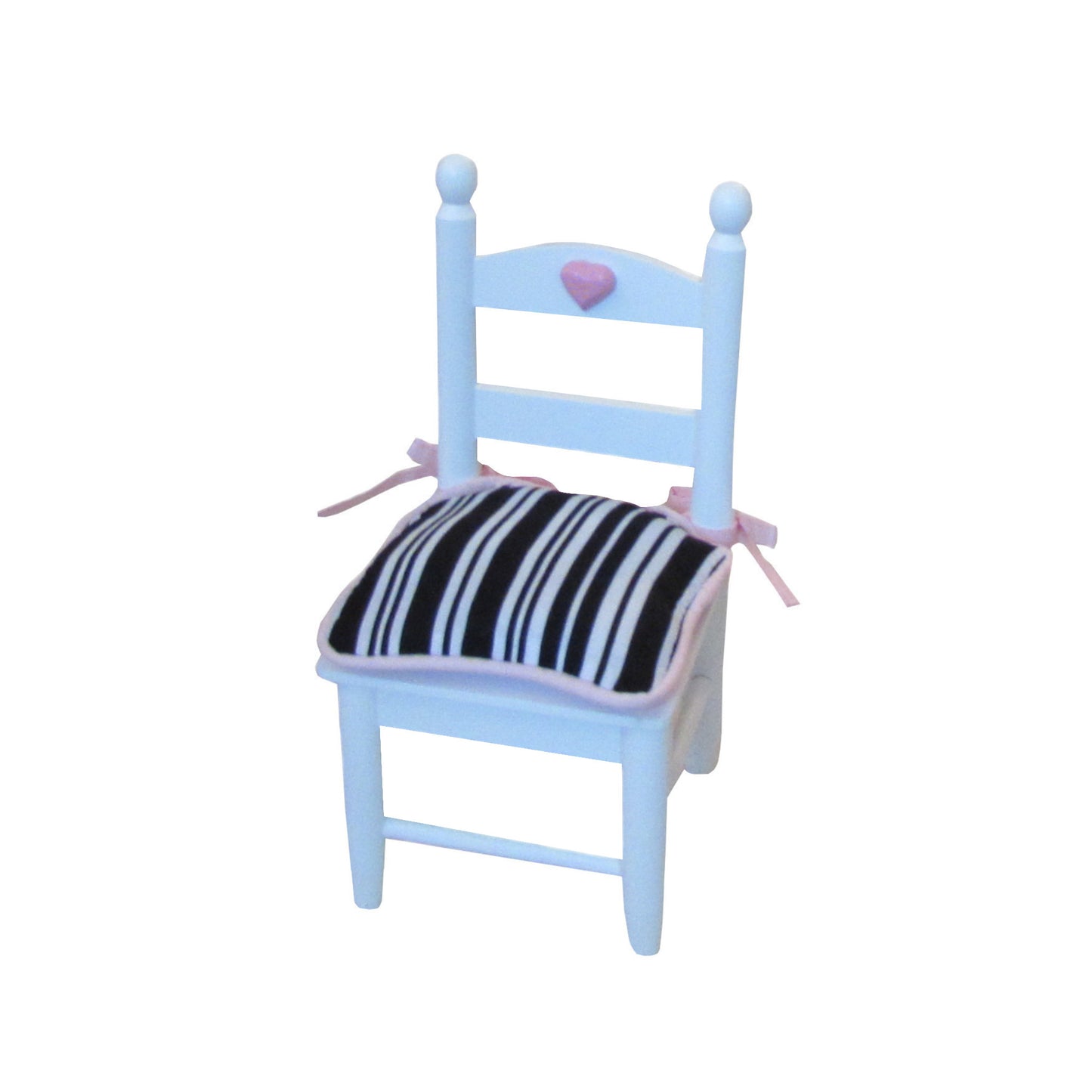 Black and White Stripe Doll Chair Cushion for 18-inch dolls