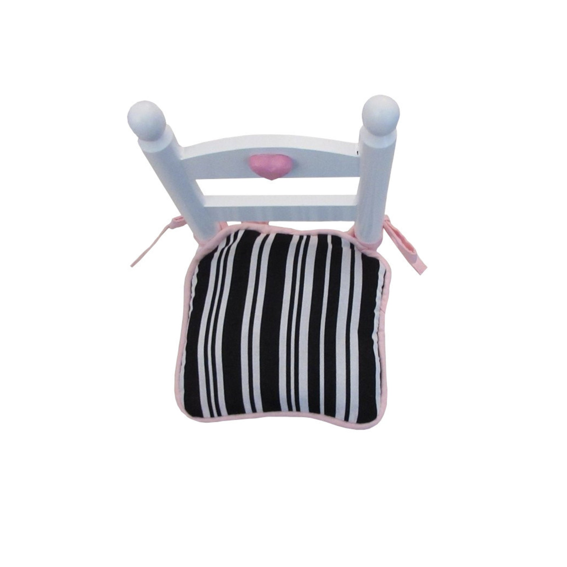 Black and White Stripe Doll Chair Cushion for 18-inch dolls Second view