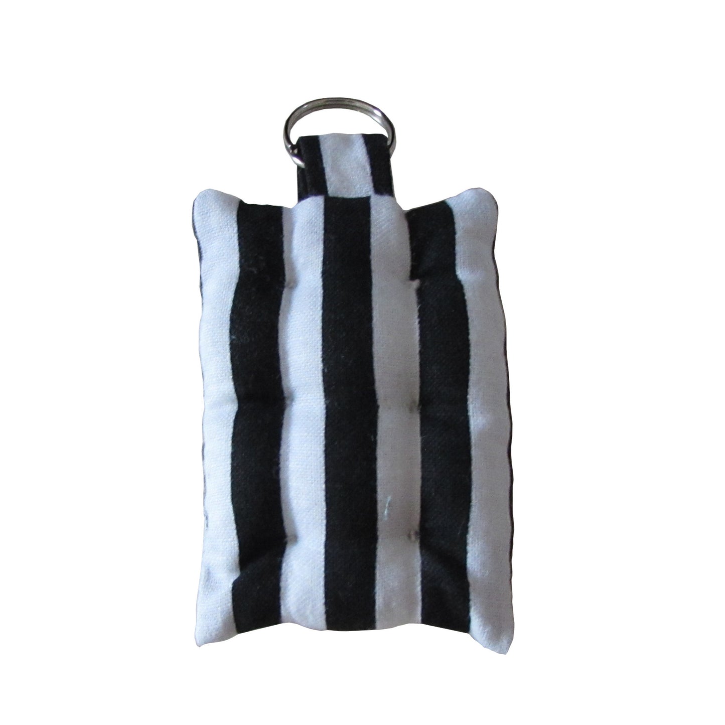 Black and White Striped Mattress Key Chain