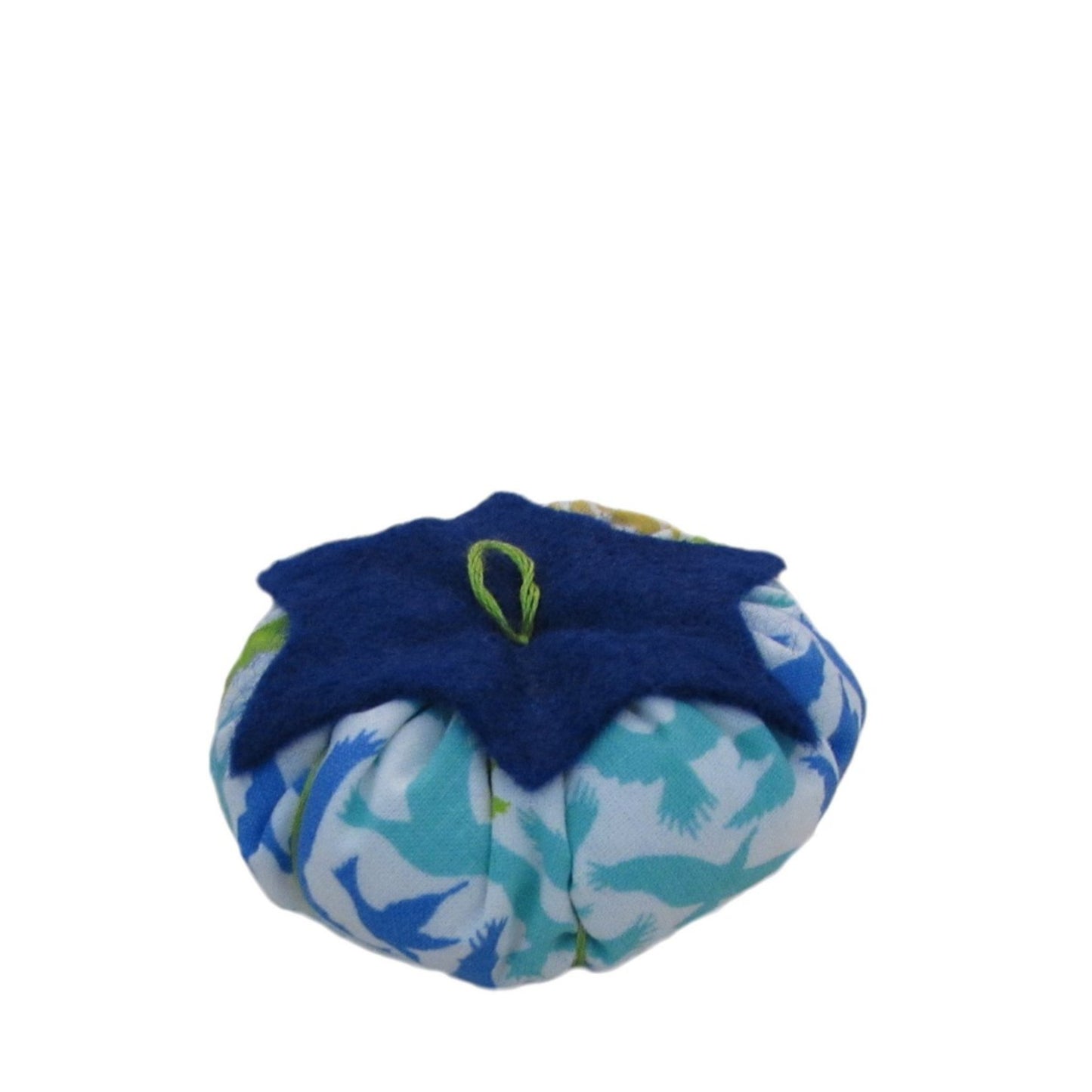 Blue Top Birds Print Tomato Pincushion