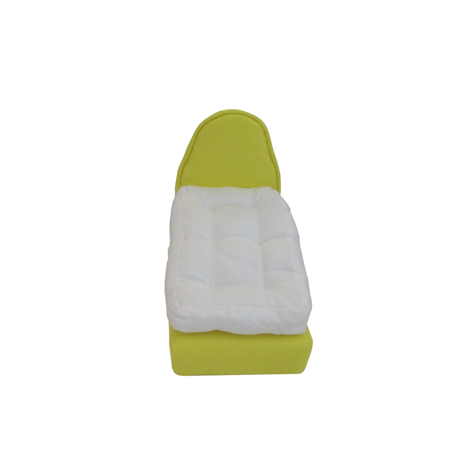 Bright Yellow Doll Bed and Mattress for 6.5-inch dolls