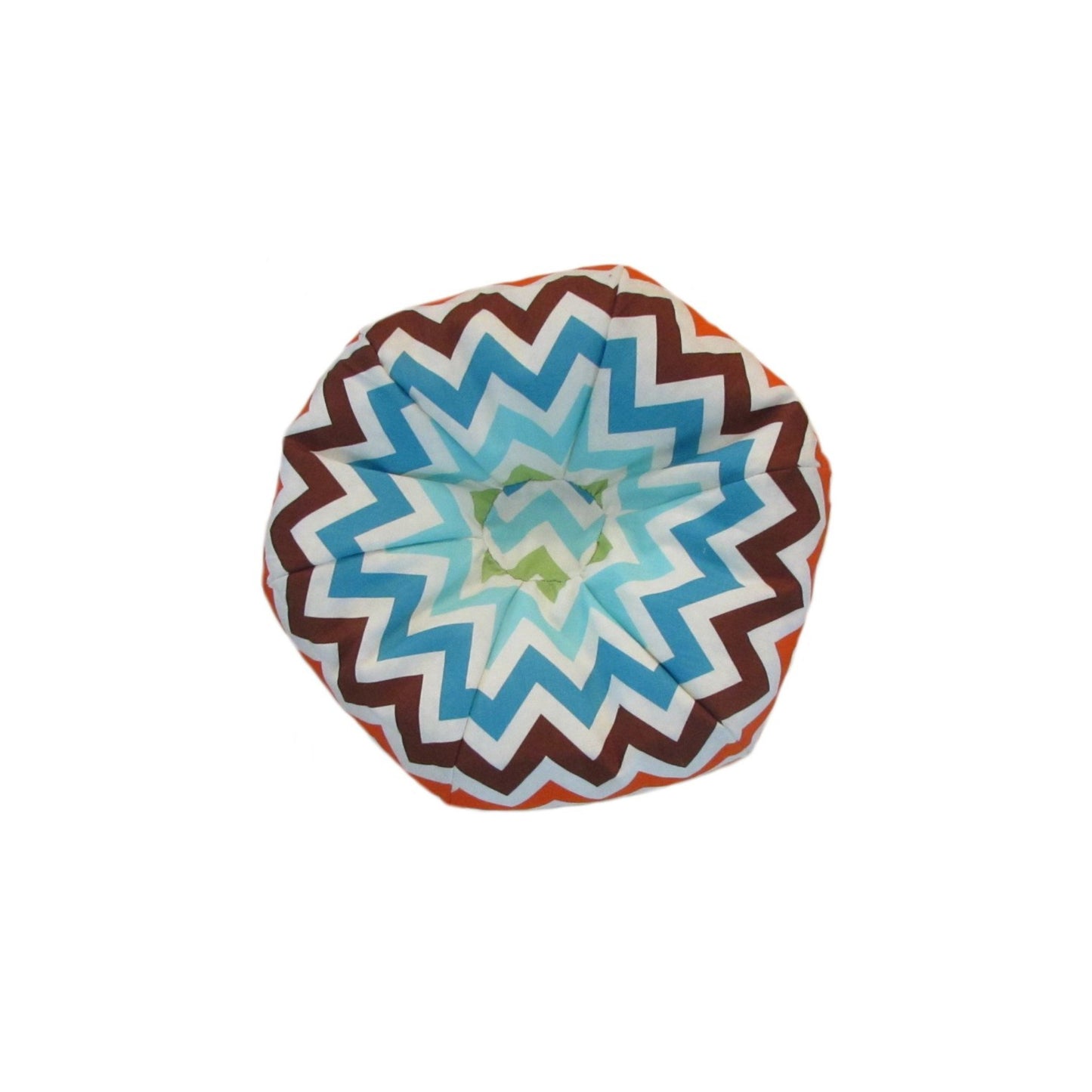 Brown Orange Turquoise Chevron Doll Bean Bag Chair for 18-inch dolls without doll Second view
