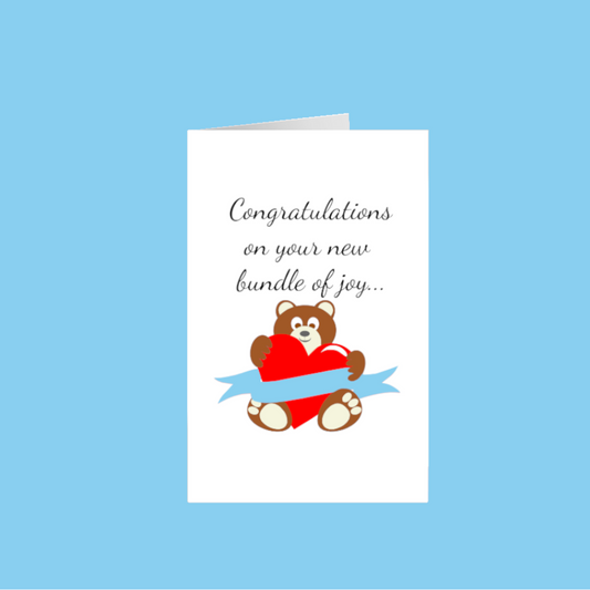 Congratulations on new 5.5x8.5 Greeting Card - Blue