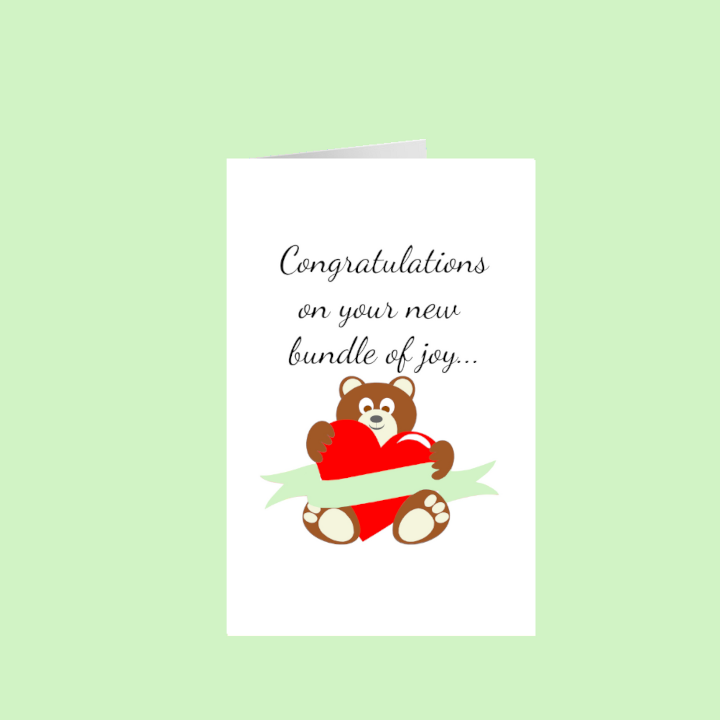 Congratulations on new 5.5x8.5 Greeting Card - Green