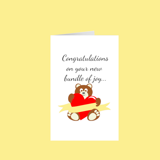 Congratulations on new 5.5x8.5 Greeting Card - Yellow