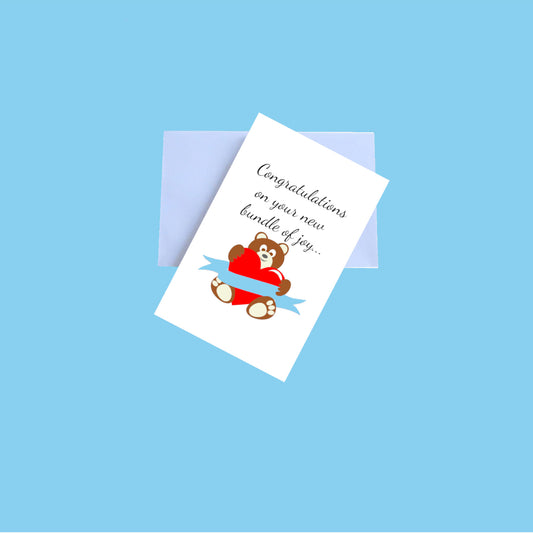 Congratulations on new 5.5x8.5 Greeting Card and Envelope - Blue
