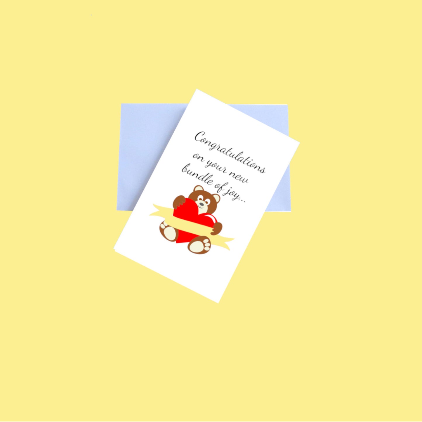 Congratulations on new 5.5x8.5 Greeting Card and Envelope - Yellow