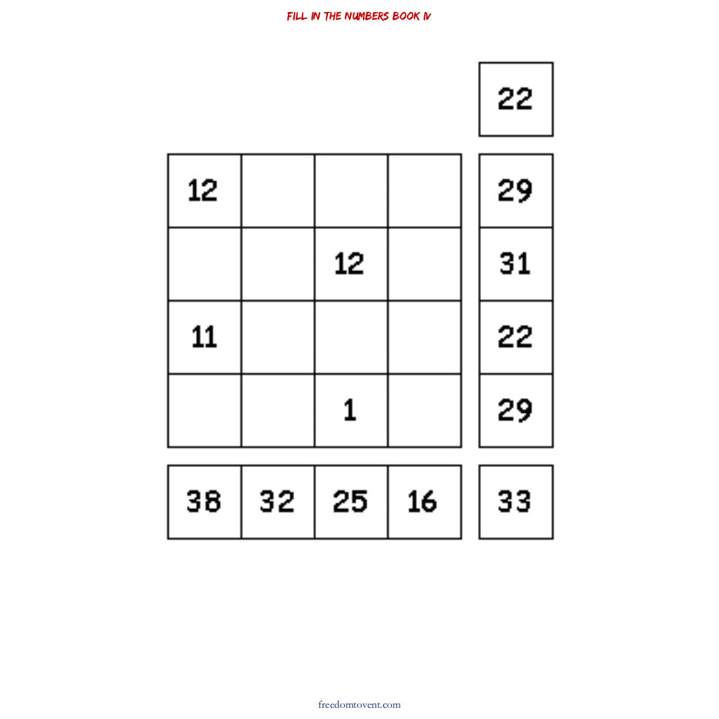Fill in the Numbers Puzzle