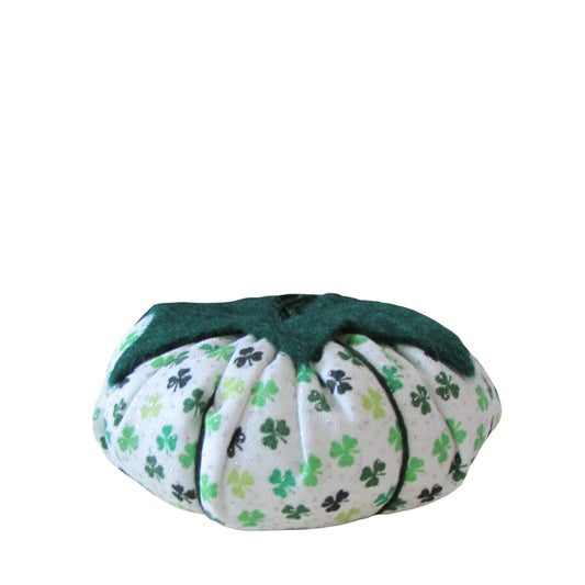 Green Top Three Leaf Clover Print Tomato Pincushion