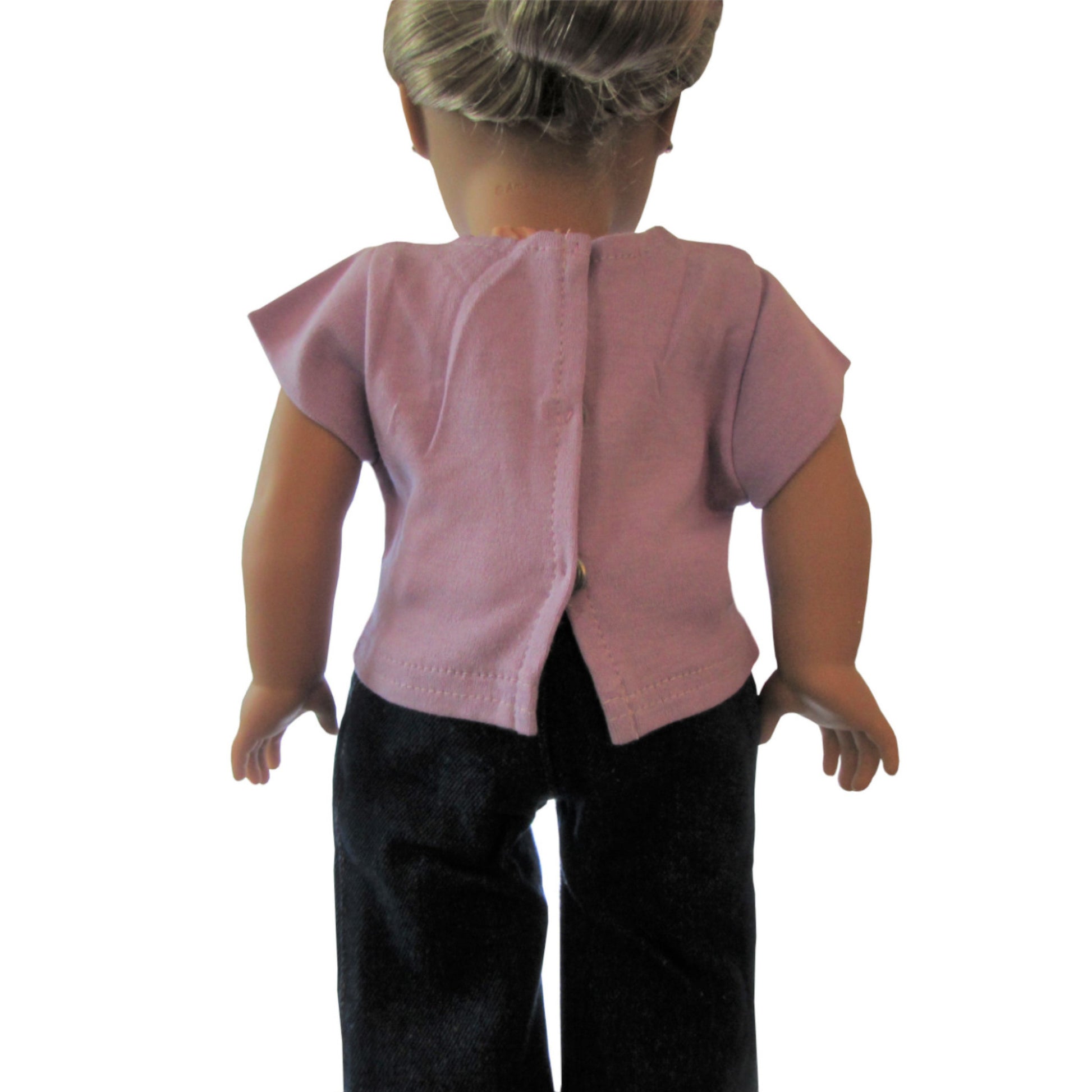 Lavender Short Sleeve V-Neck T-Shirt for 18-inch dolls