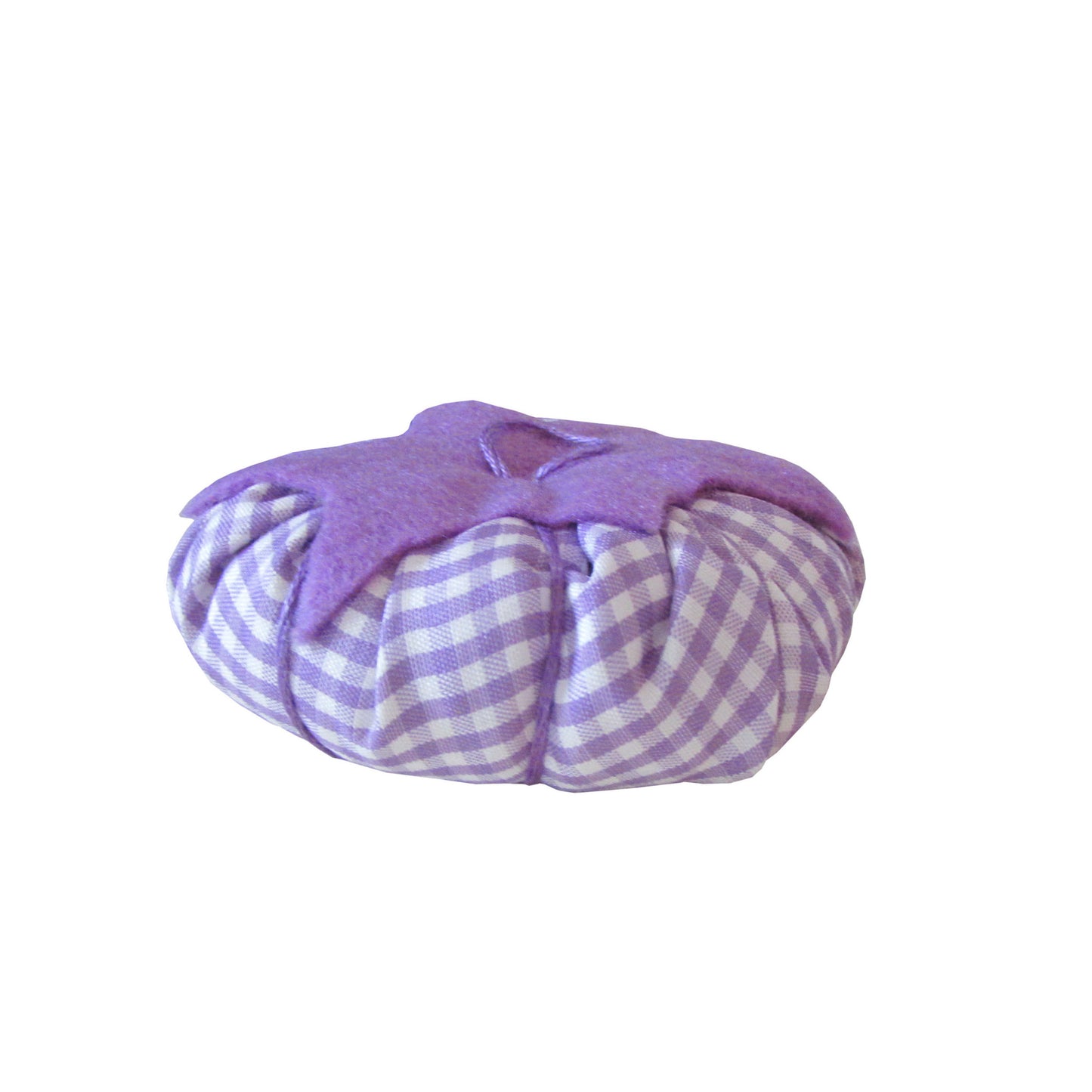 Lavender Top Gingham Print Tomato Pincushion