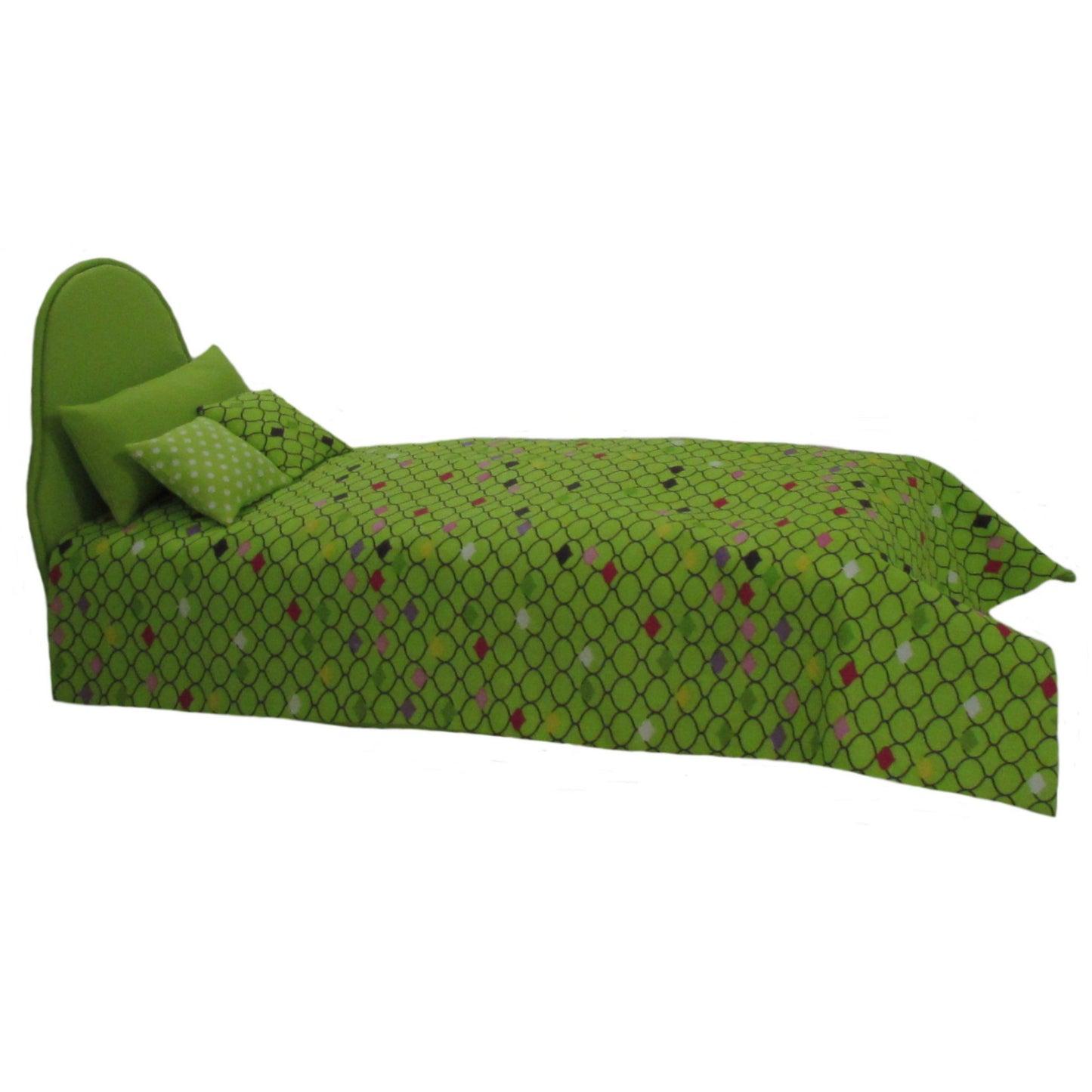 Light Green Doll Bed and Doll Bedding for 11.5-inch and 12-inch dolls