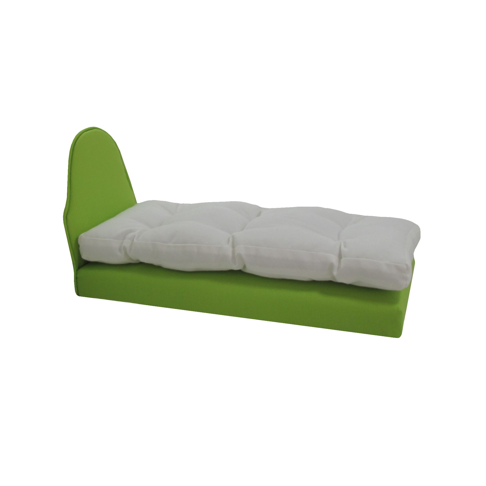 Light Green Doll Bed for Geometric Print Doll Bedding for 11.5-inch and 12-inch dolls