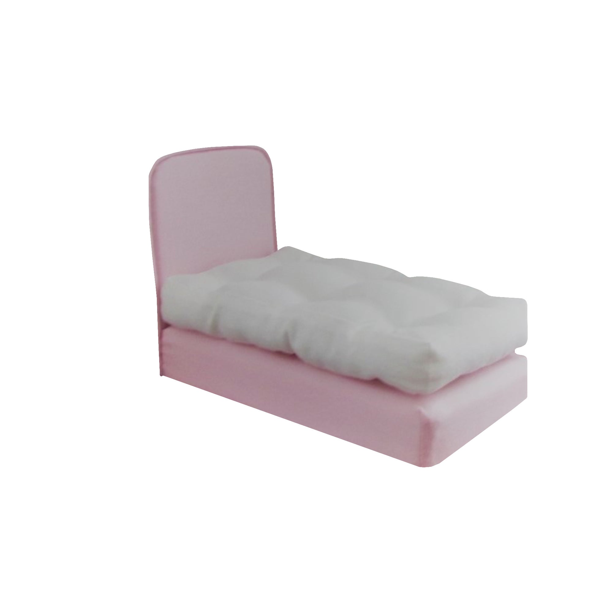 Light Pink Doll Bed and Mattress for Pink Silver Dots Doll Bedding for 6.5-inch dolls