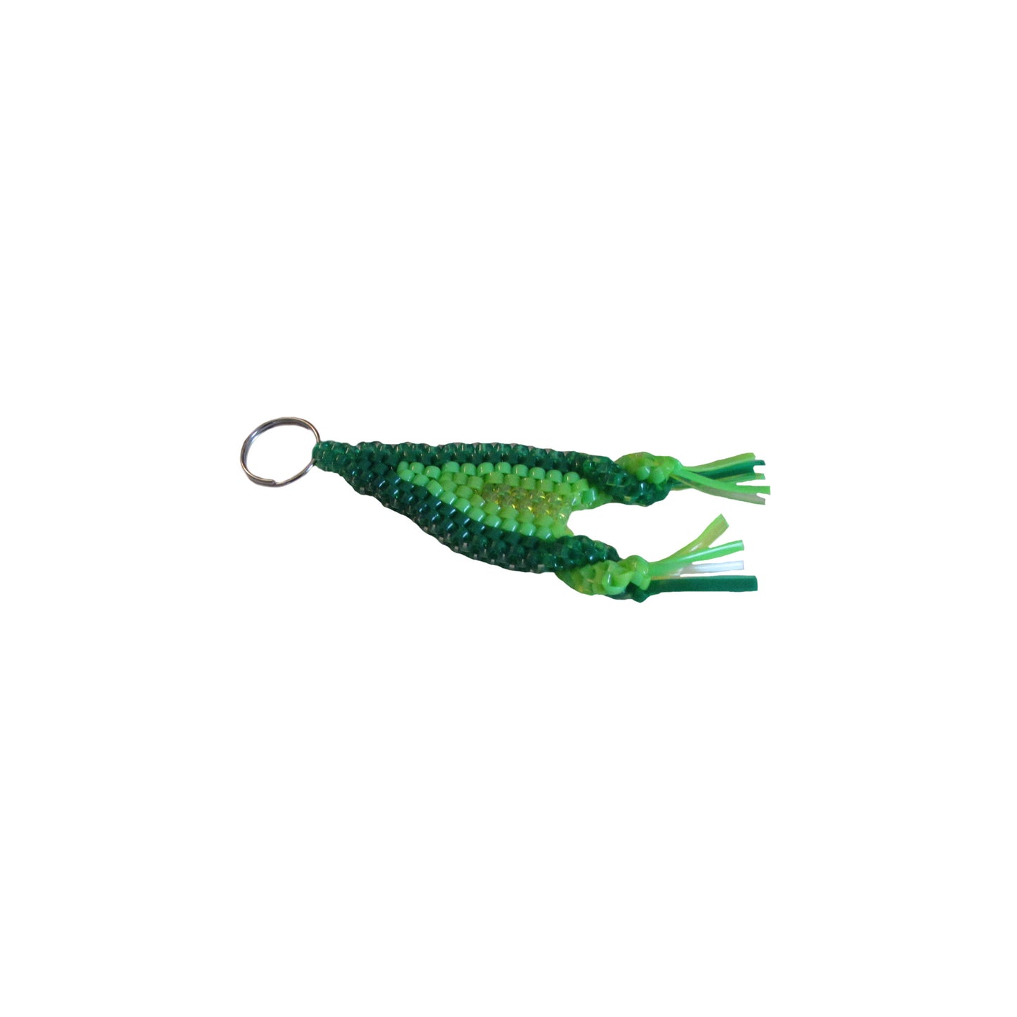 Multi-Green Rocket Plastic Lacing Key Chain Left view