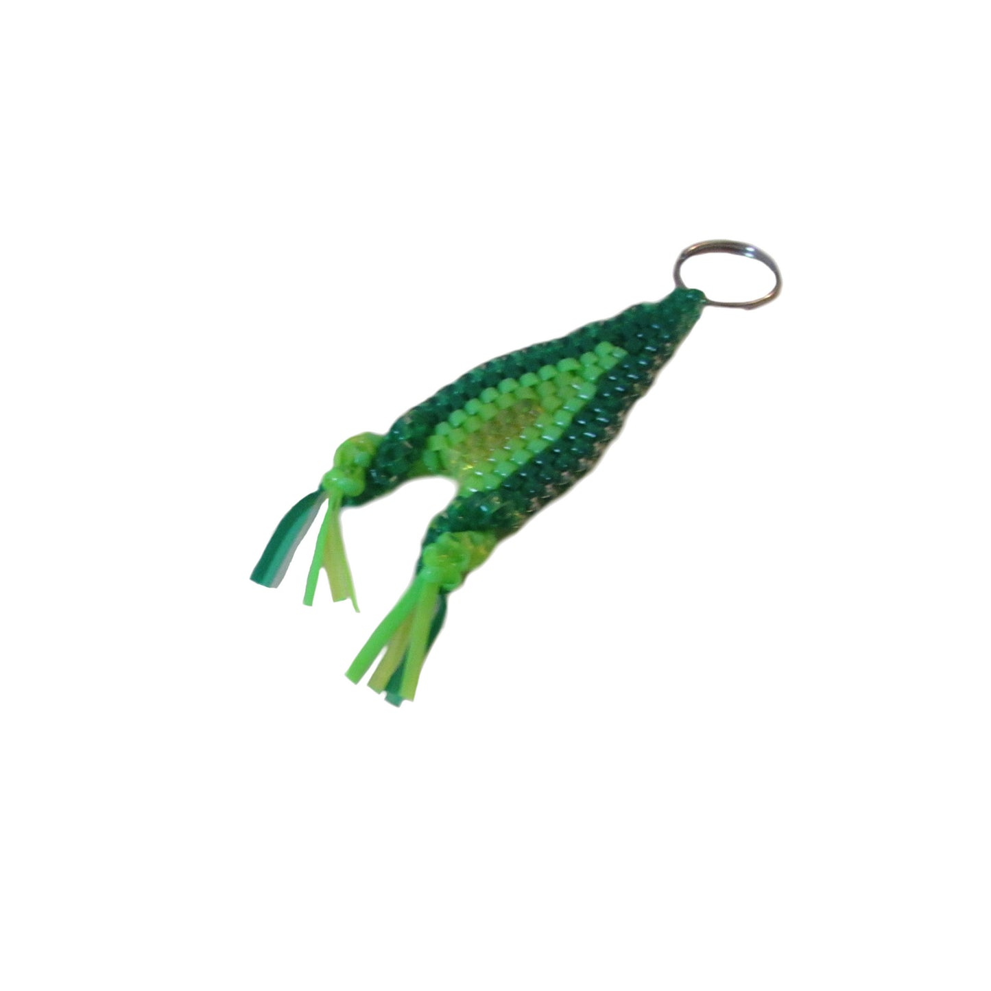 Multi-Green Rocket Plastic Lacing Key Chain Right view