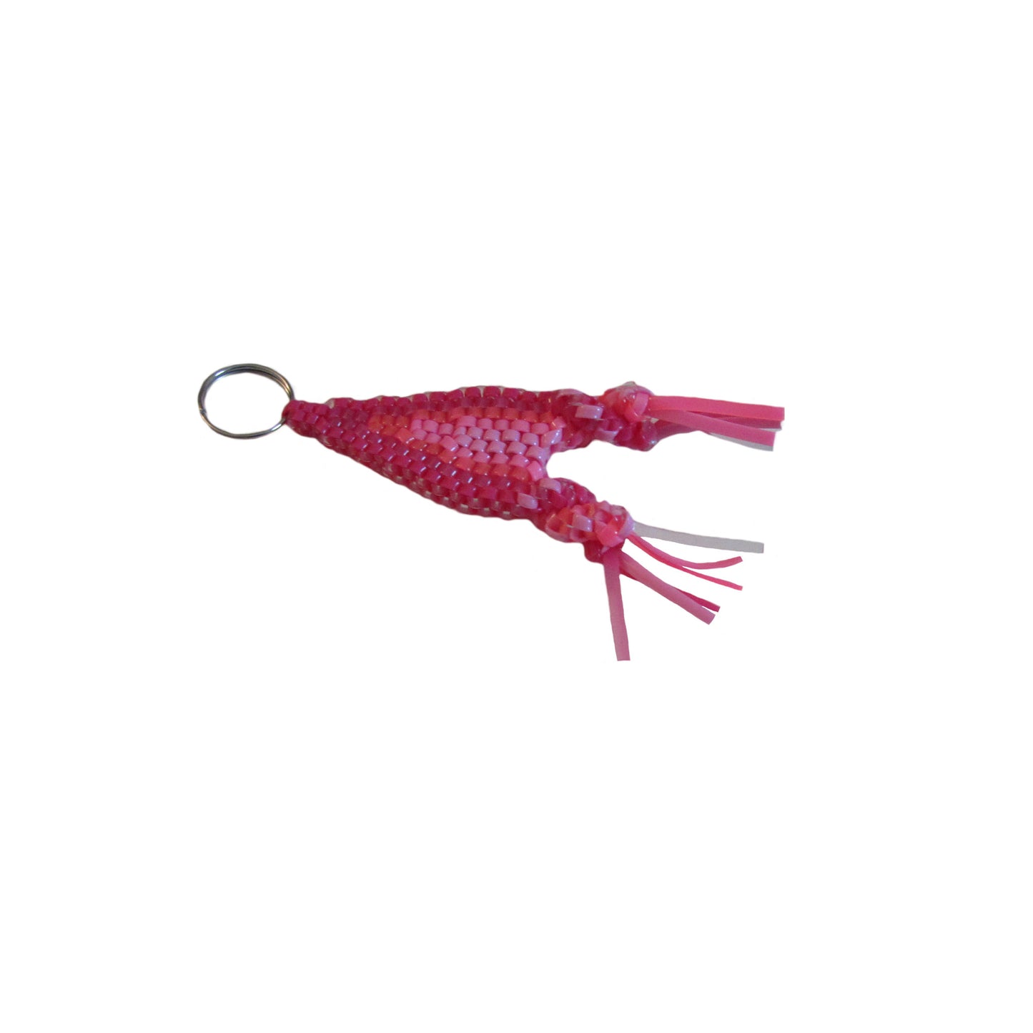 Multi-Pink Rocket Plastic Lacing Key Chain Left view