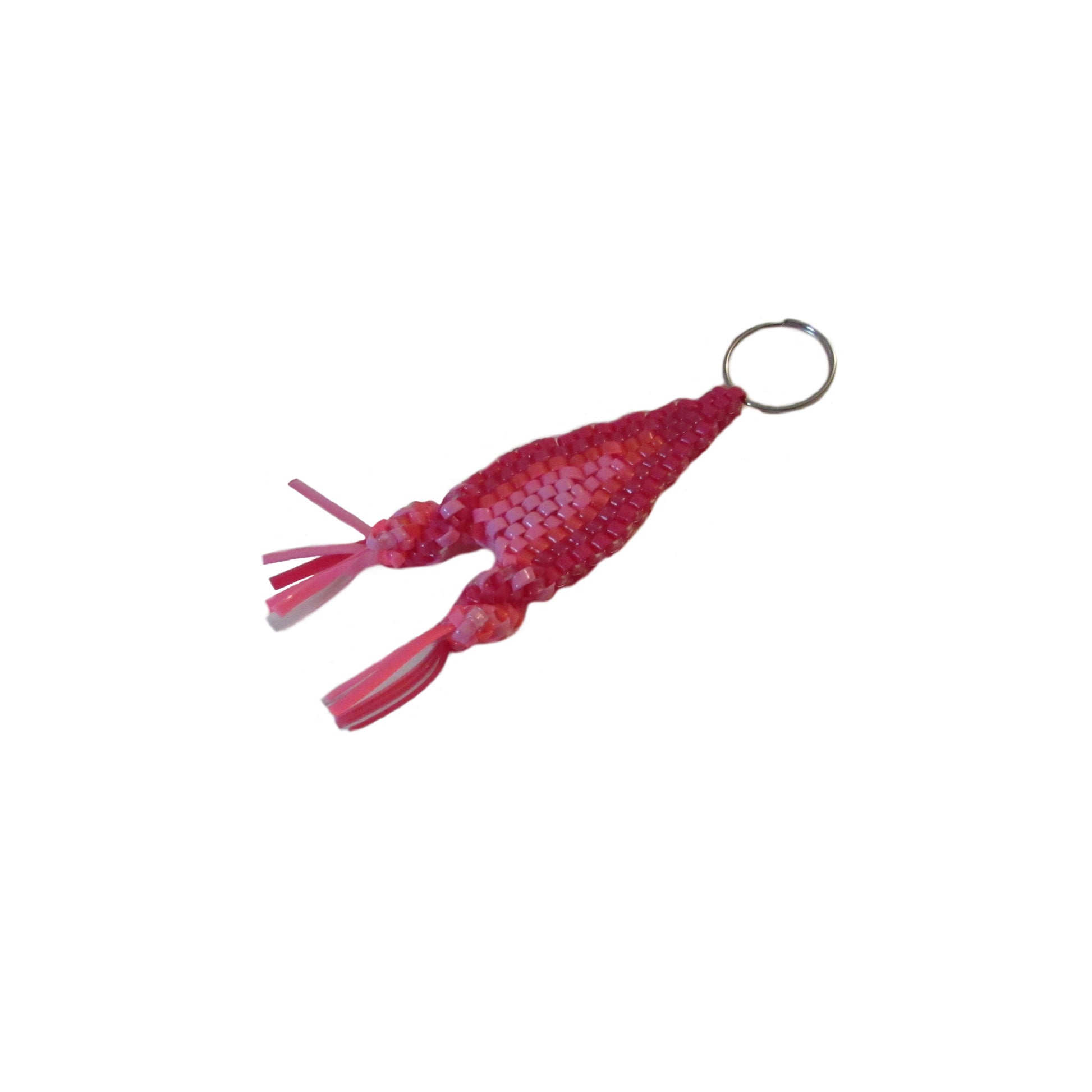 Multi-Pink Rocket Plastic Lacing Key Chain Right view