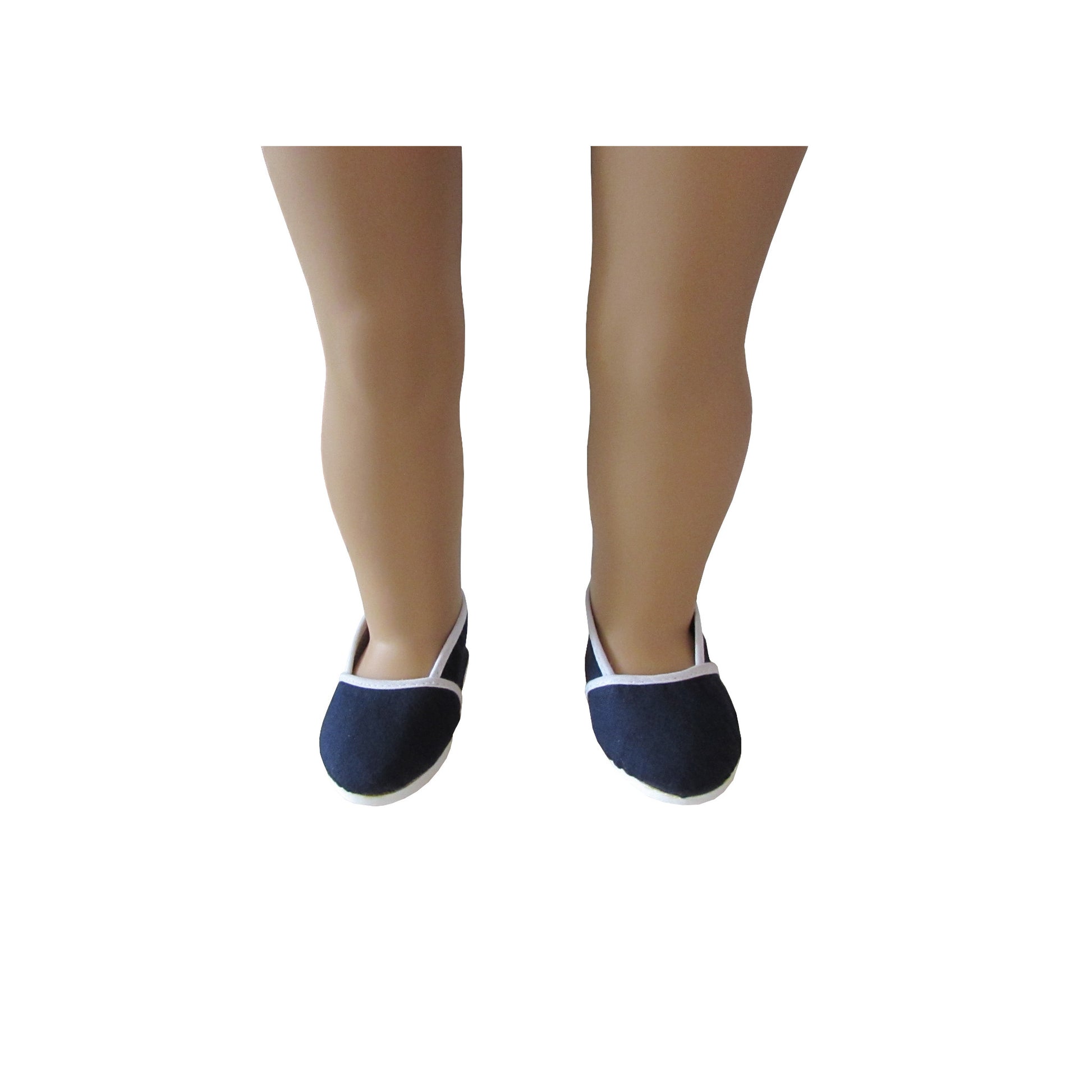 Navy and White Slip-On SHoes for 18-inch Dolls