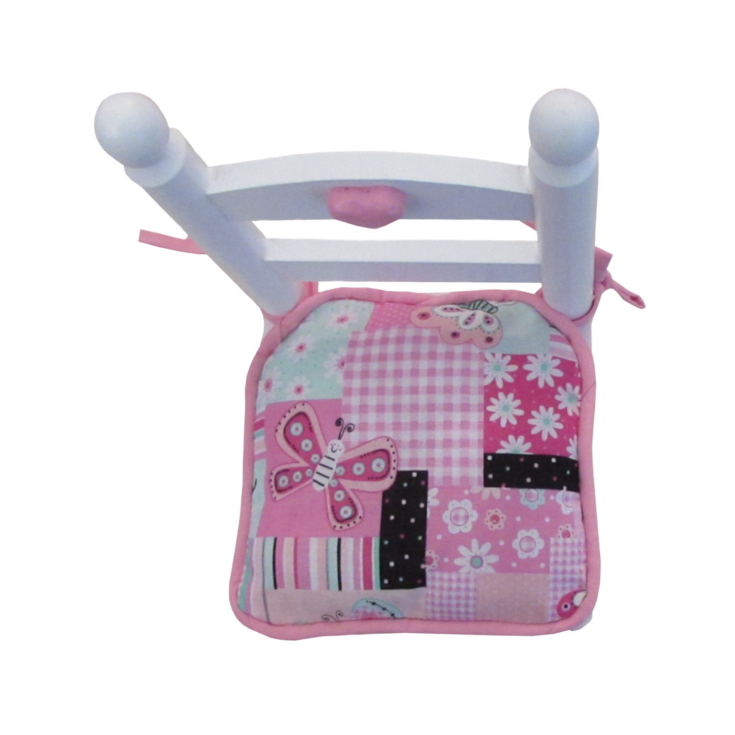 Pink Butterfly Print Doll Chair Cushion for 18-inch dolls Second view