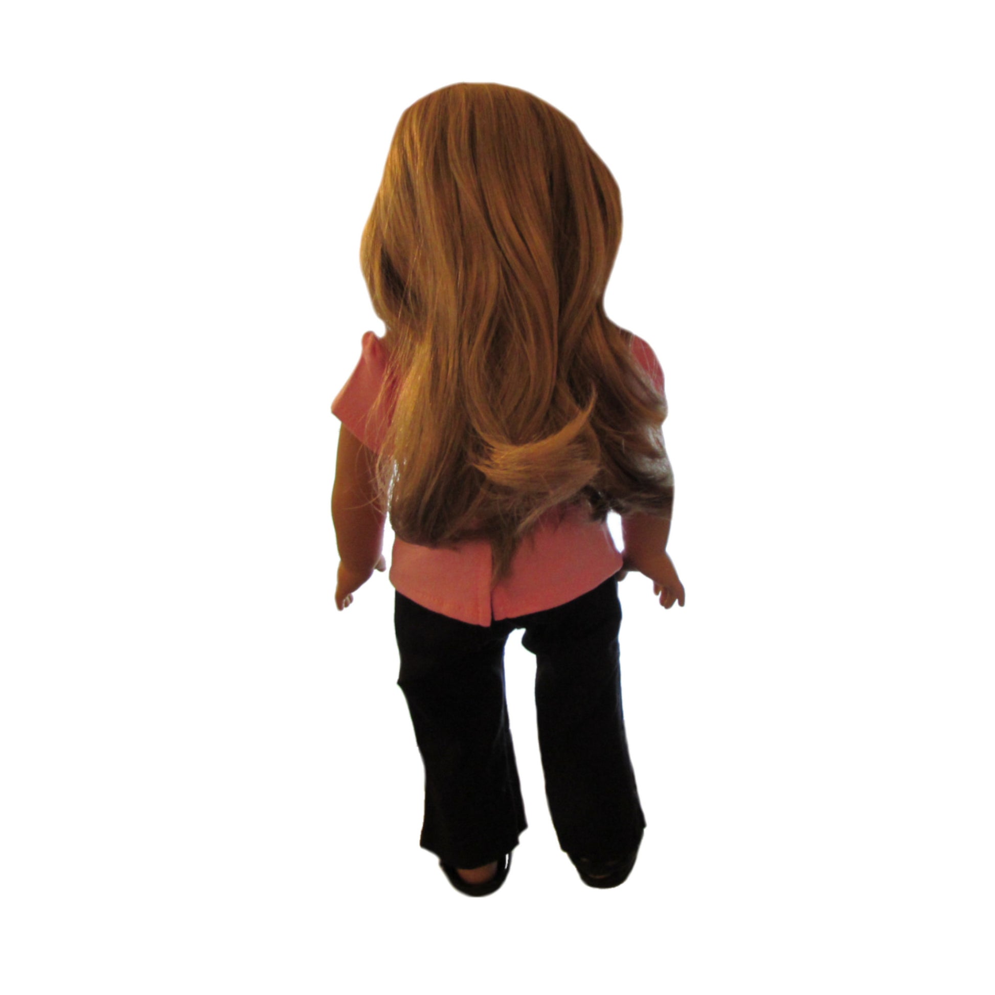 Pink Doll Top and Black Pants Outfit for 18-inch dolls
