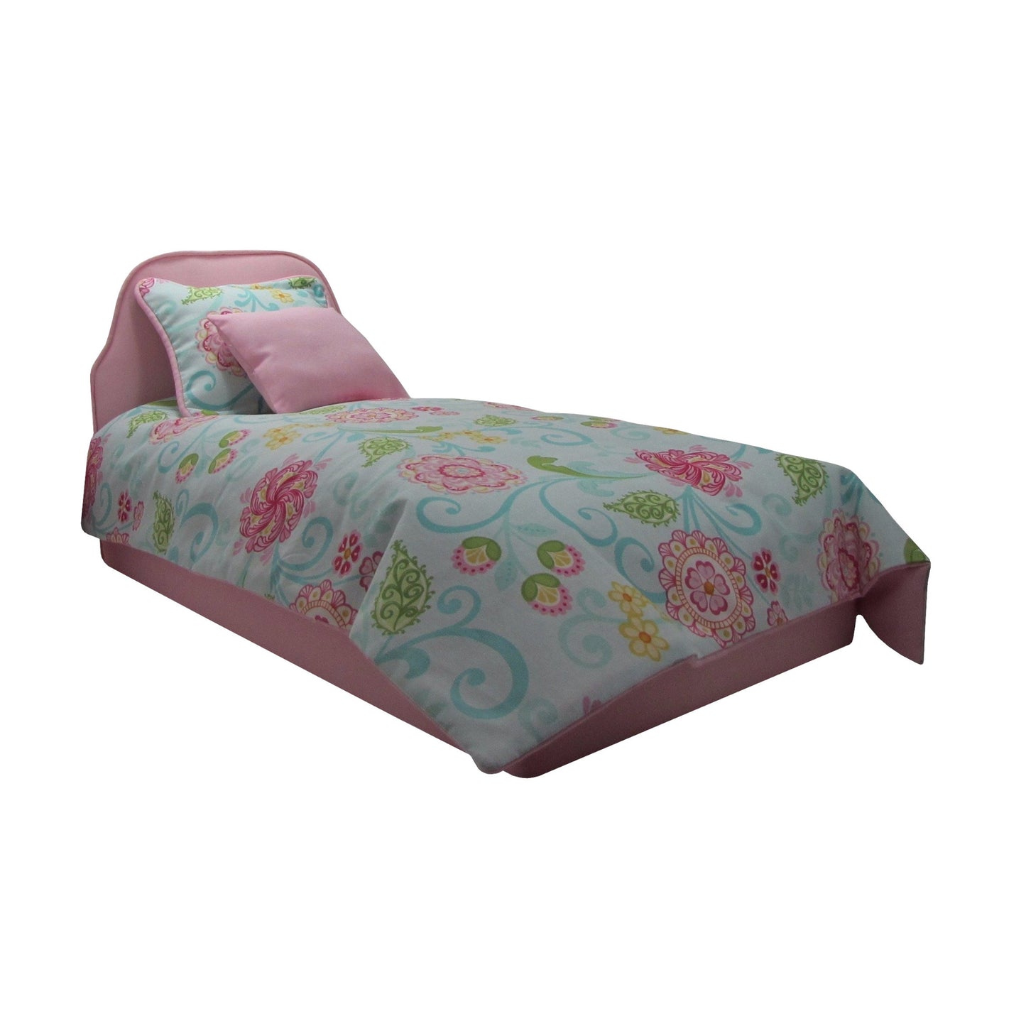 Pink Floral Doll Bedding for 18-inch dolls