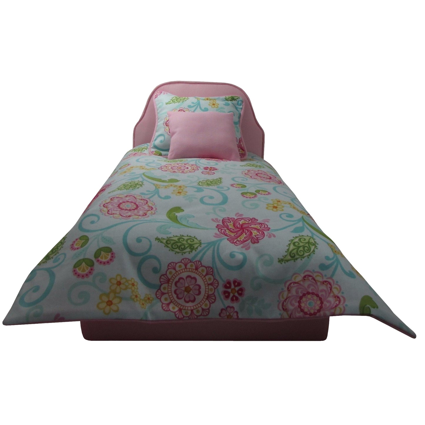 Pink Floral Doll Bedding for 18-inch dolls Second view