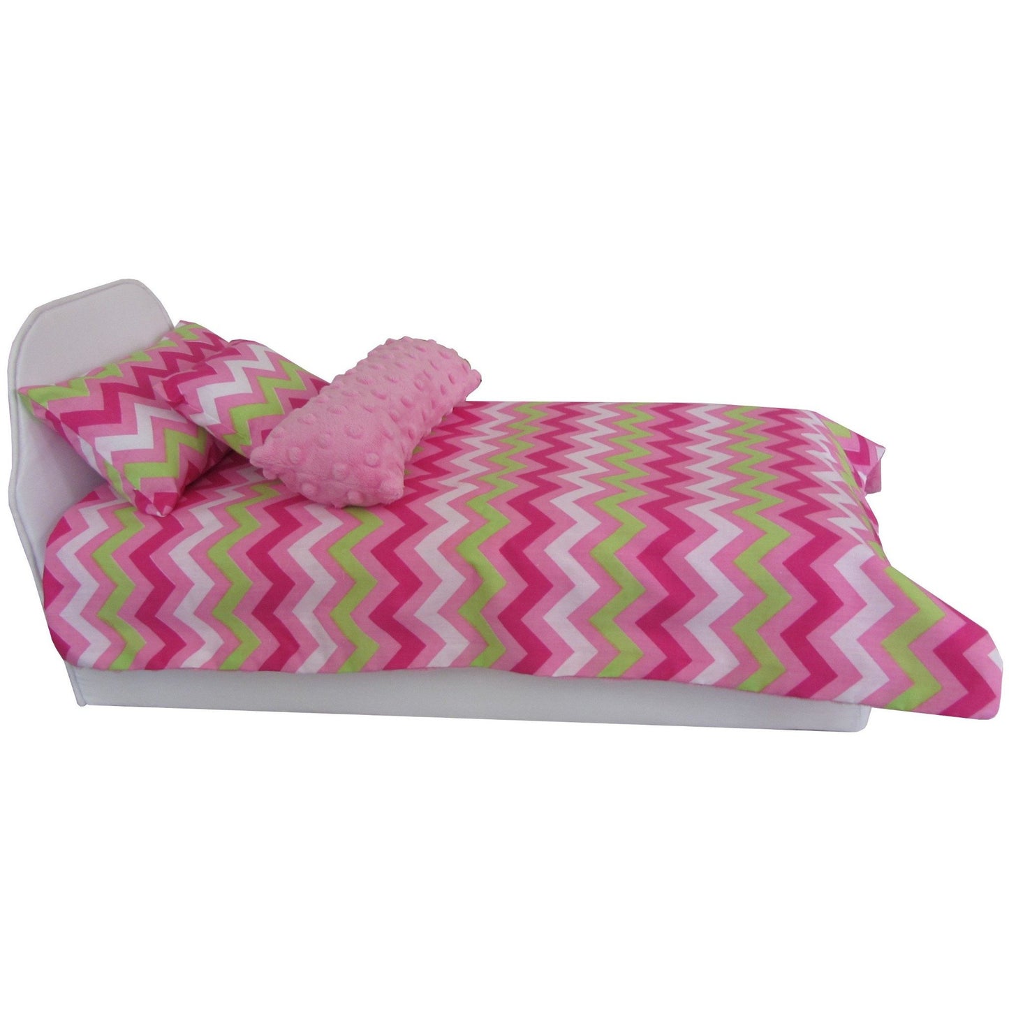 Pink Multi-color Chevron Doll Comforter for 18-inch dolls