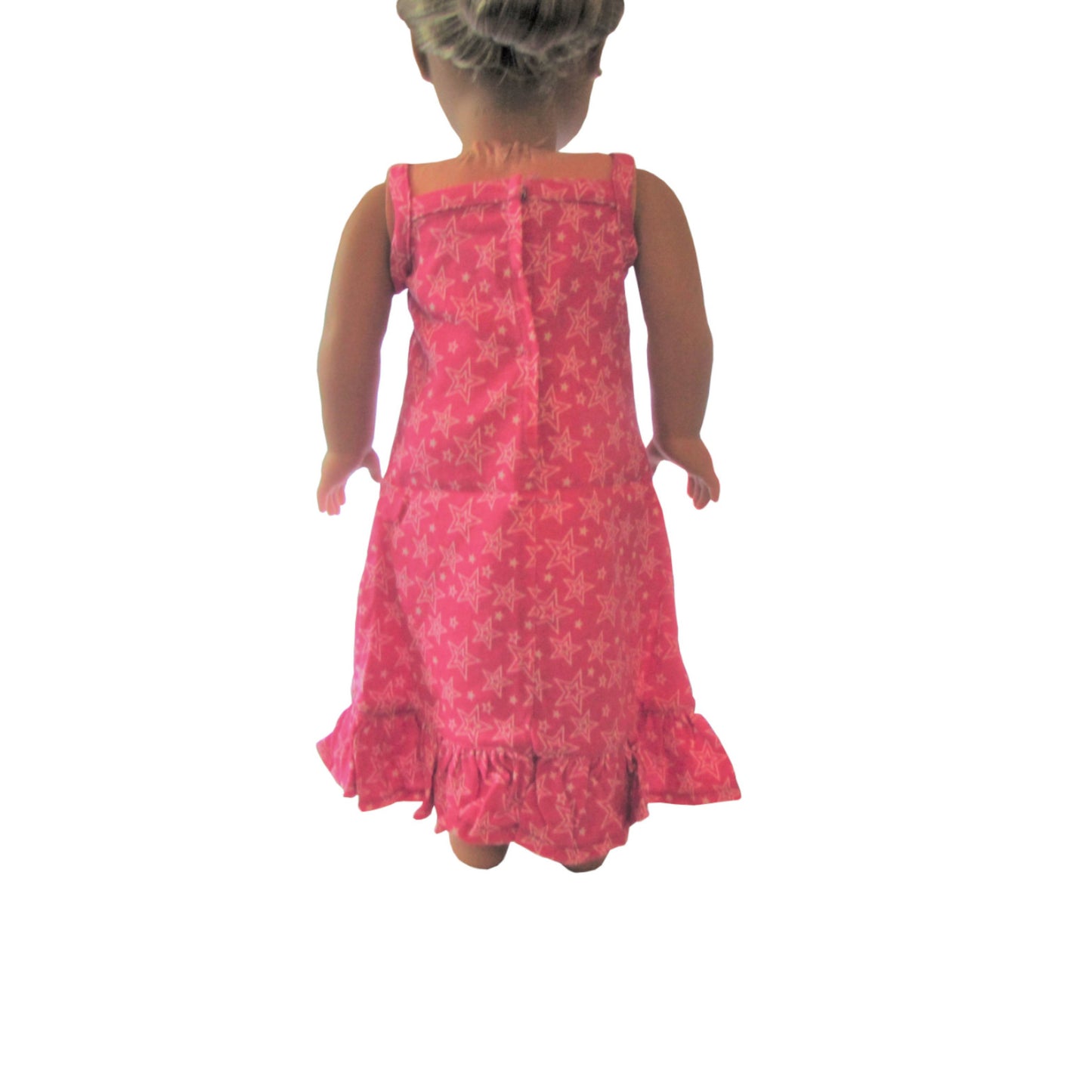 Pink Nightgown with Stars and Ruffles for 18-inch dolls